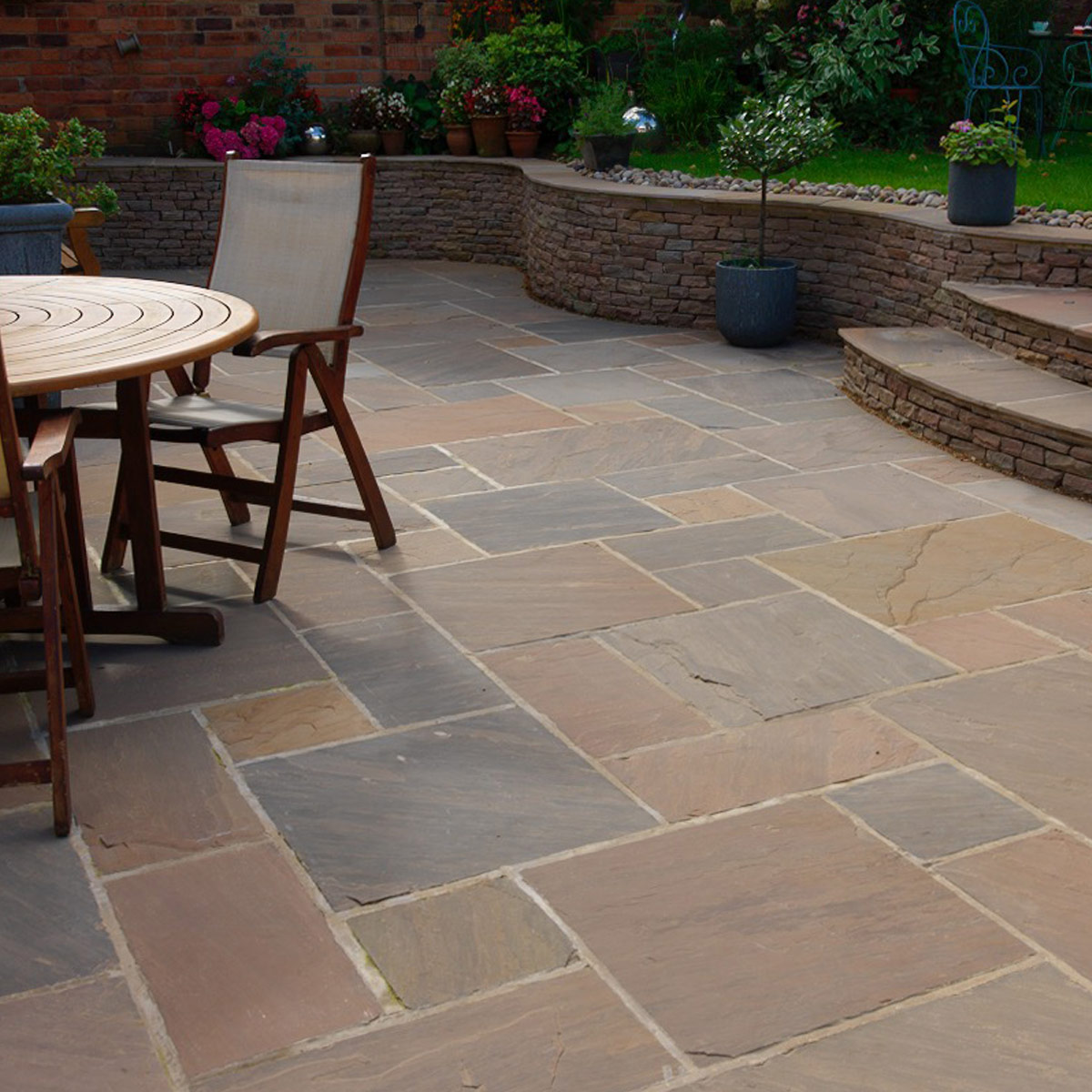 Traditional natural stone paving