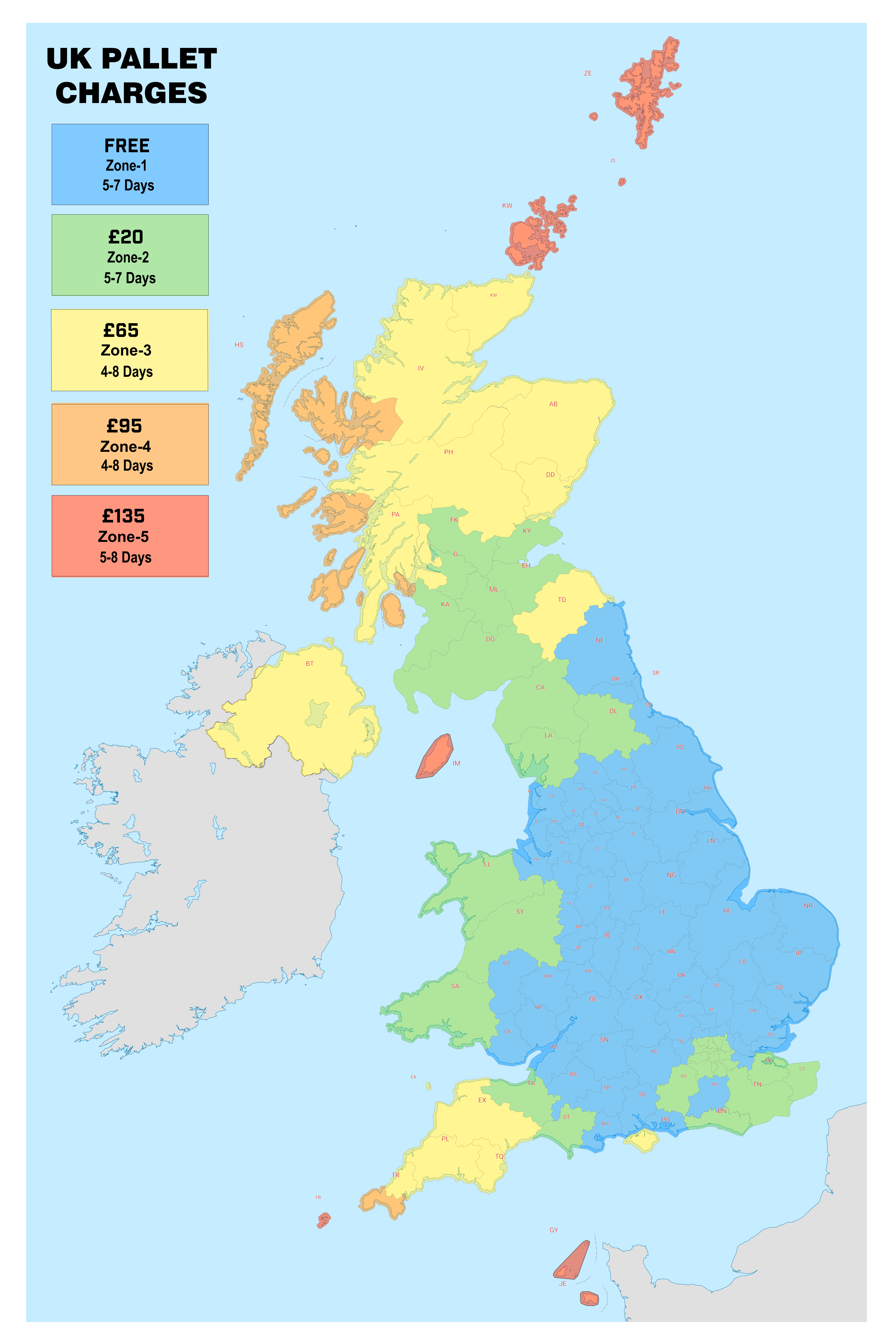 Paving Direct Shipping & Delivery Zones Map