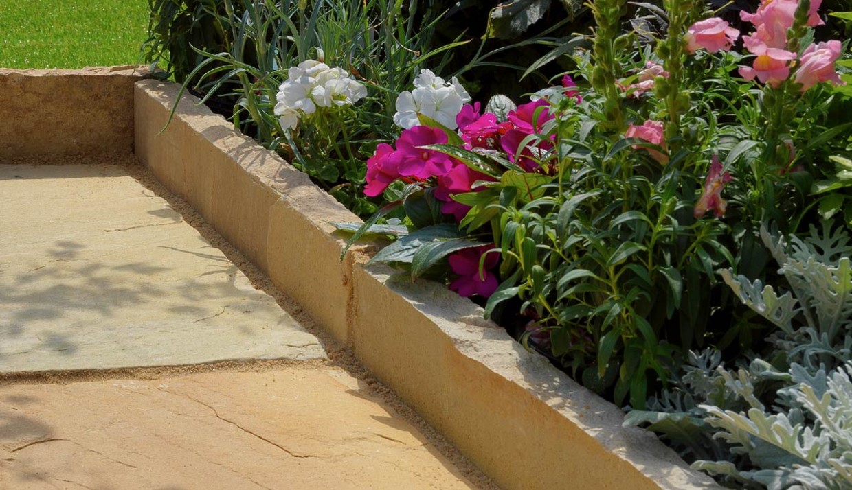 Rustic garden edging fossil