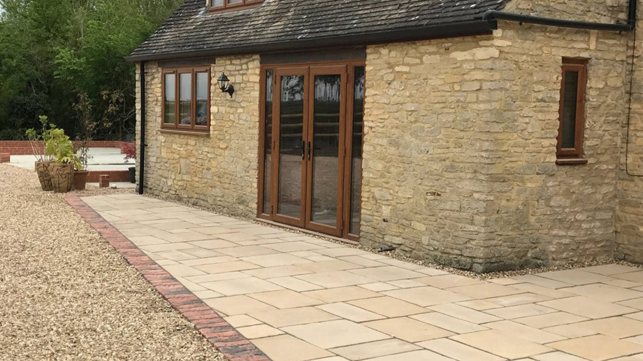 Buff Rectory Limestone - Antique Style Concrete Flagstone Paving