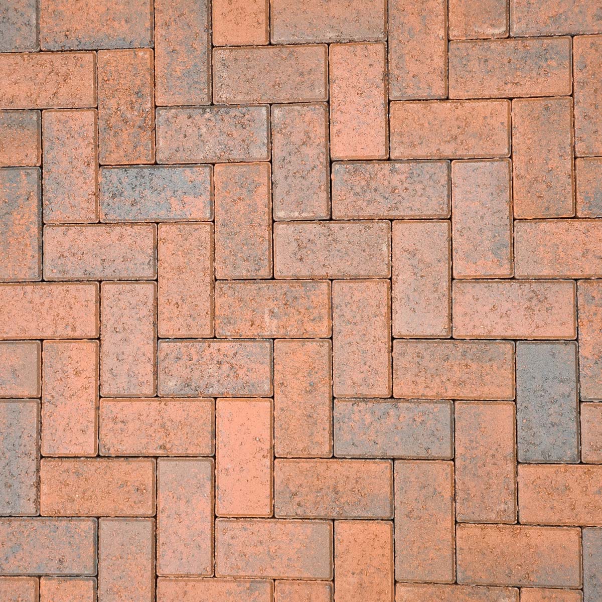 Formpave Red Brindle Driveway Block Paving - 90-degree herringbone pattern (wet blocks)