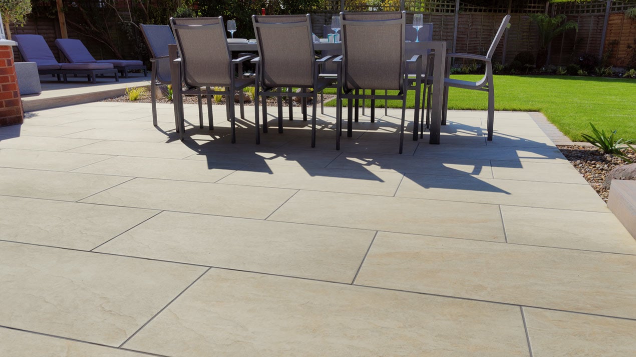 Porcelain patio paving