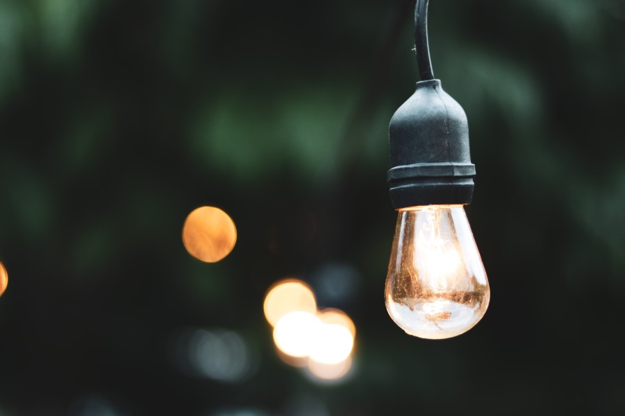 Solar fairy light in garden