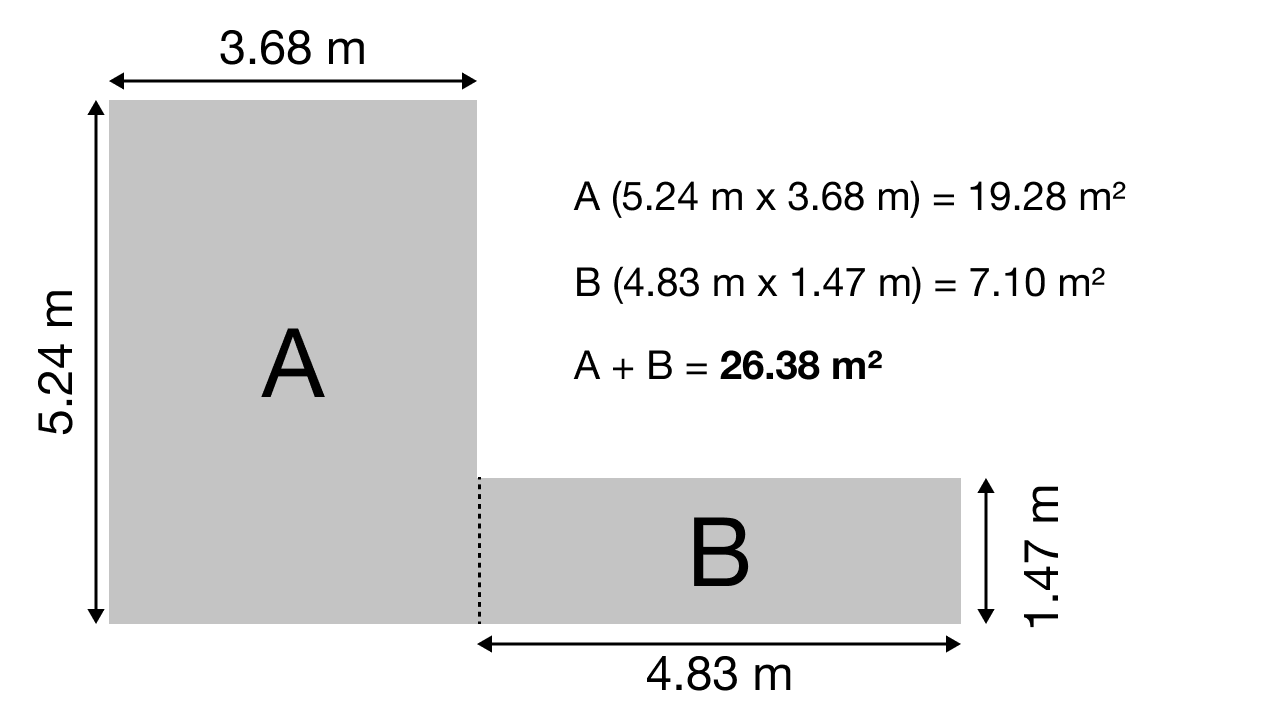 calculating an irregular shaped patio area