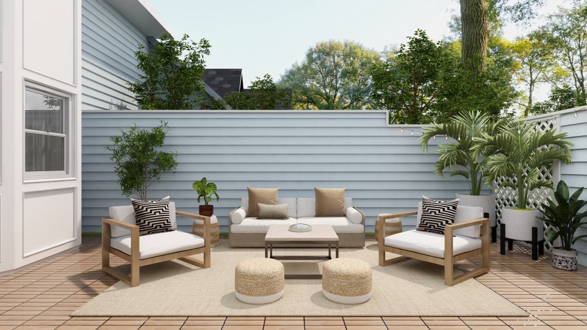 Garden patio seating area