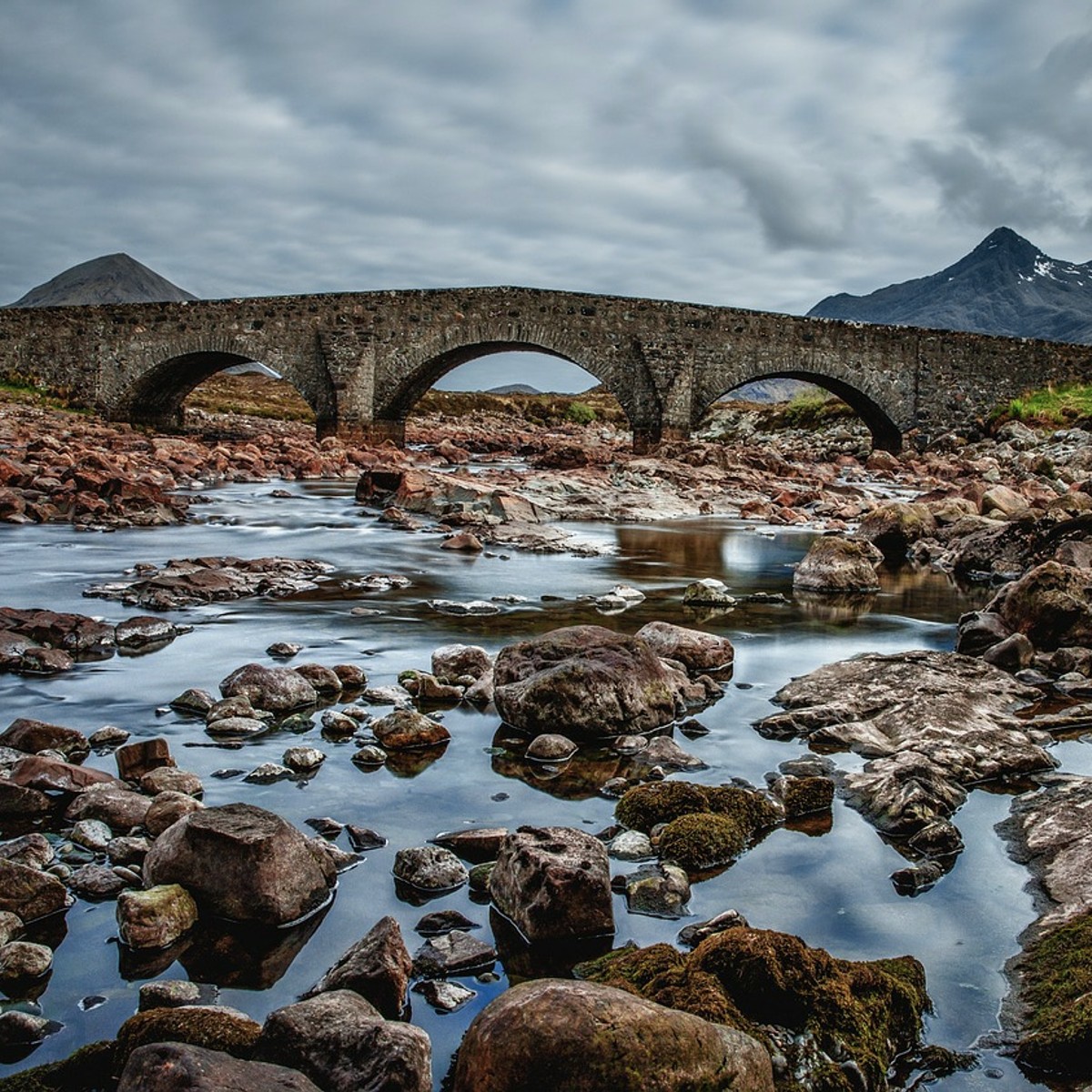 old bridge across a river