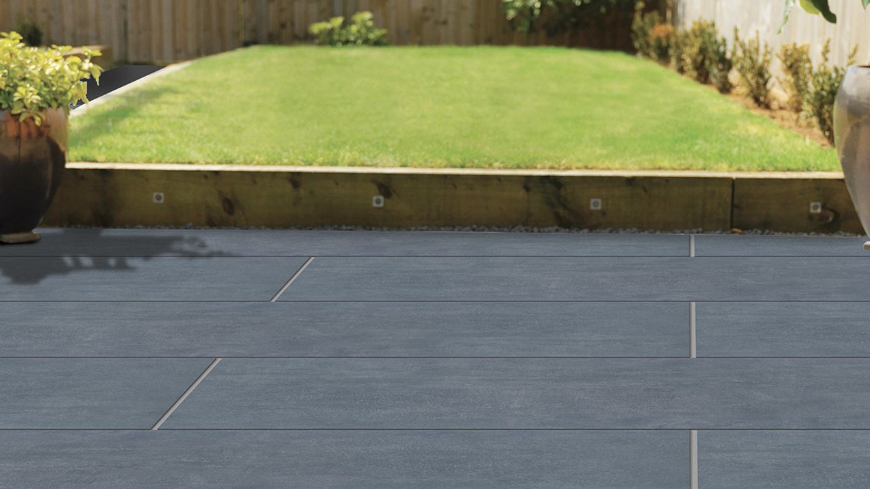 porcelain paving grey garden