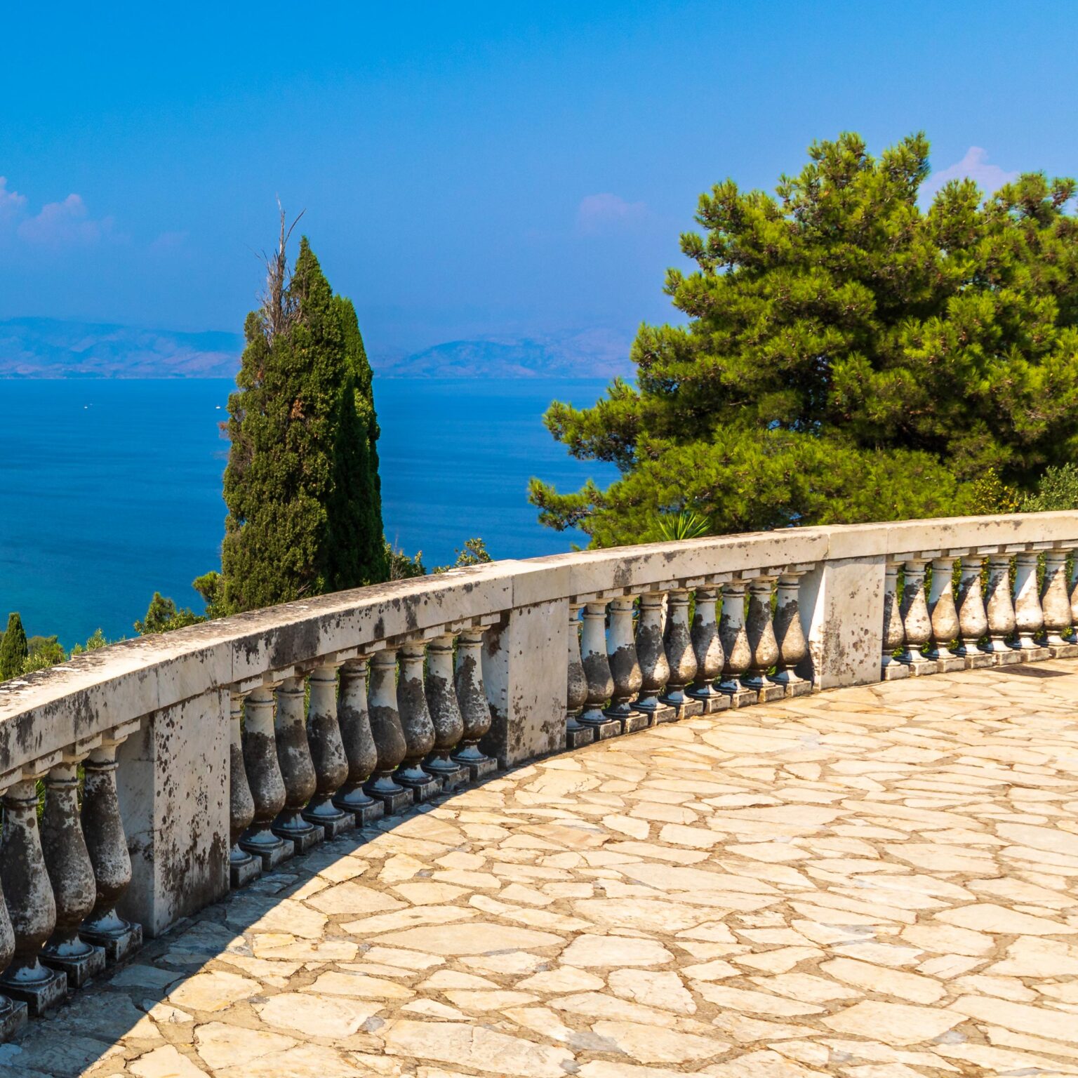 garden balustrate, Corfu, Greece