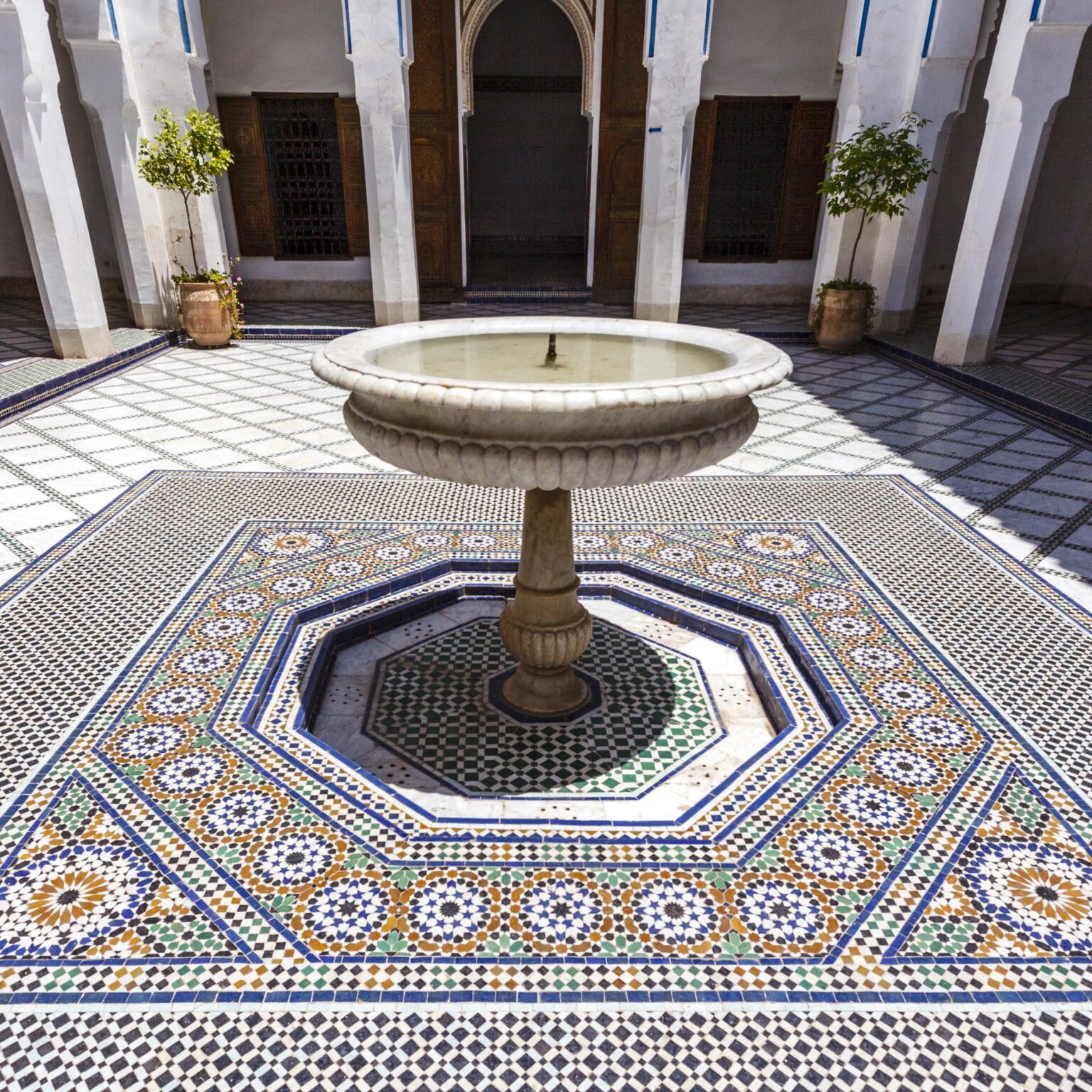 Courtyard of Bahia Palace in Marrakesh, Morocco